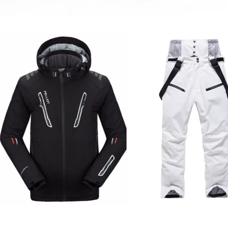 Ski Jacket Men Snow Jumpsuit New Pelliot Male Ski Suits Jacket and Pants Men's Water-proof Breathable Thermal Cottom-padded Snowboard Suit