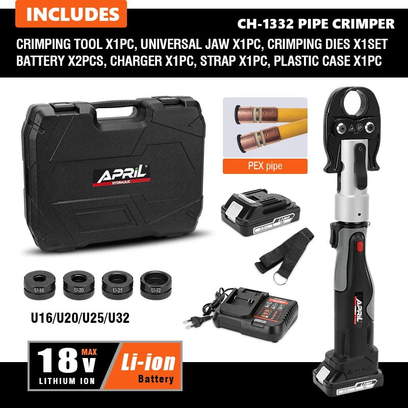 ちゅん CH-1332 Hydrauliczne mini narzędzie do zaciskania rur o