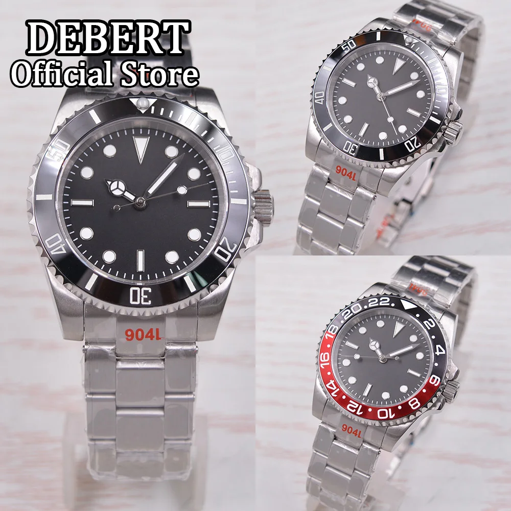 

DEBERT Brand Luxury Men Mechanical Watches Black Watch Stainless Steel Waterproof Business NH35 Movement Automatic Watch For Men