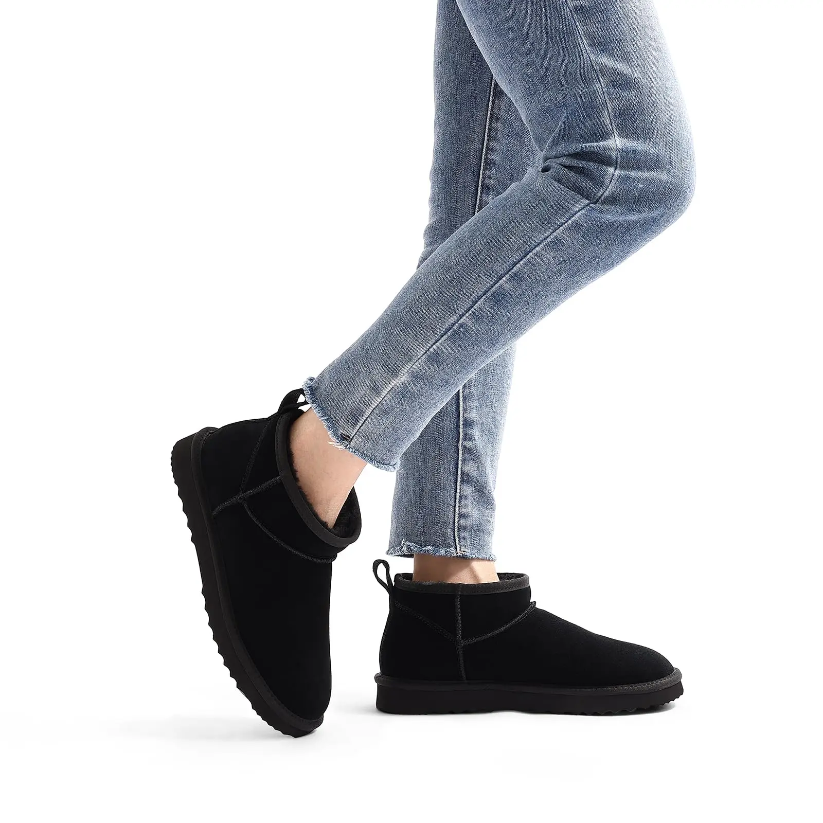 Suede Ankle Boots Women Winter Outdoor Short Plush Antiskid