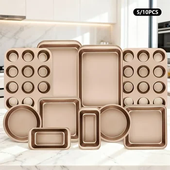 Nonstick Stackable Bakeware Set (Round & Square) 1