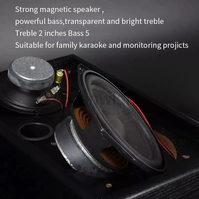 100W 5 Inch High Power Home Speaker Passive Fever Audio Subwoofer K Song Wall Hanging Surround Audio Desktop Front Speaker