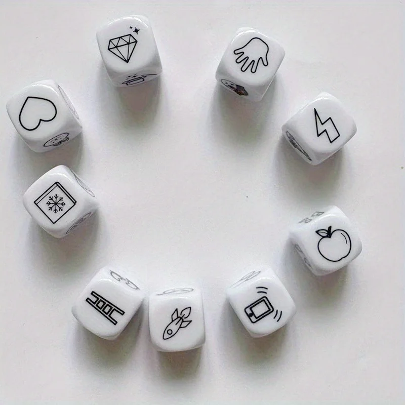 Story Dice Gioco da tavolo Puzzle Racconto storie Famiglia/Festa/Amici Genitori con borsa - immagine 4