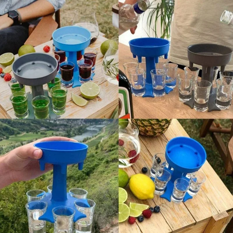 Elegant 6-Shot Liquor Dispenser & Holder for Parties and Gatherings