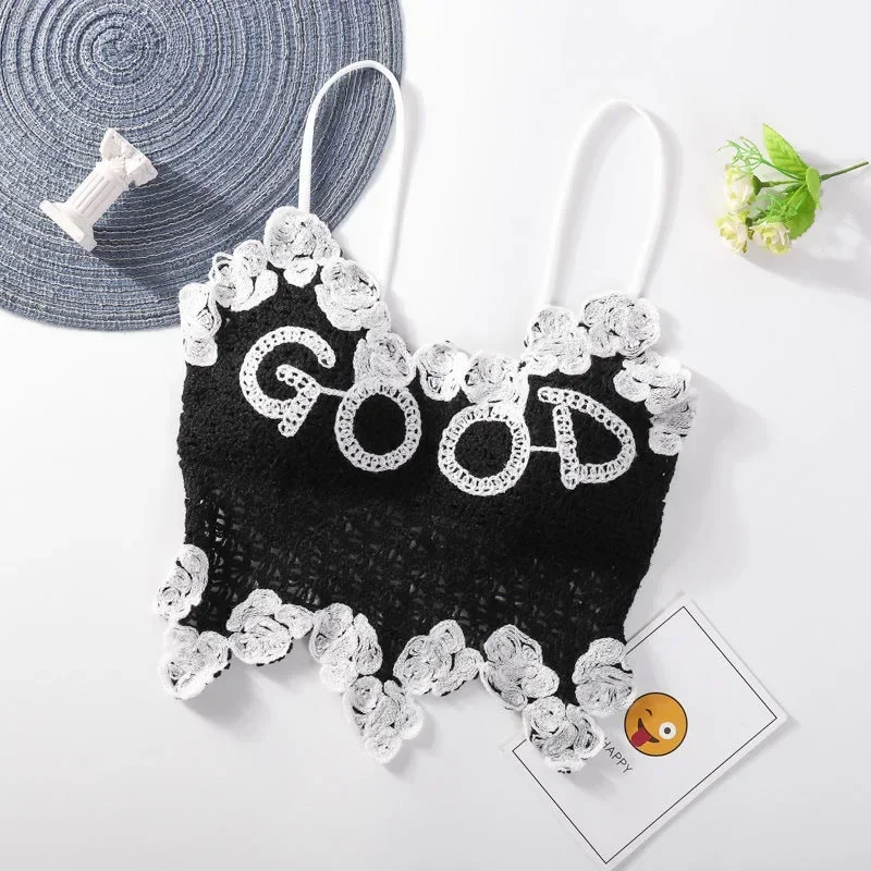 Sexy Rhine Stone Knit Tank Top Women Chic Strapless Camis Slim Korean Tanks Top Elegant Basic Crop Top Summer Bustier