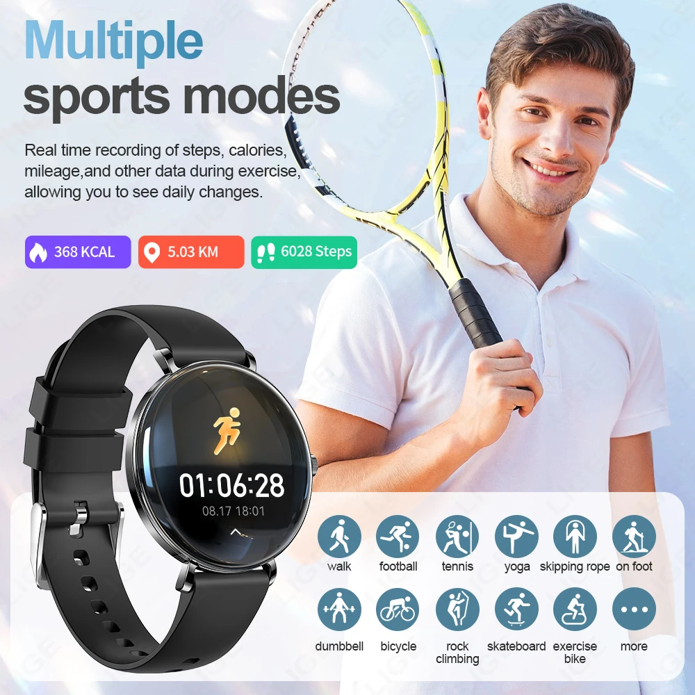 LIGE Ultra Thin Smart Watch 2025 For Women Answer Make Calls 1.43" AMOLED Waterproof Fitness Smartwatch Heart Rate Sleep Monitor