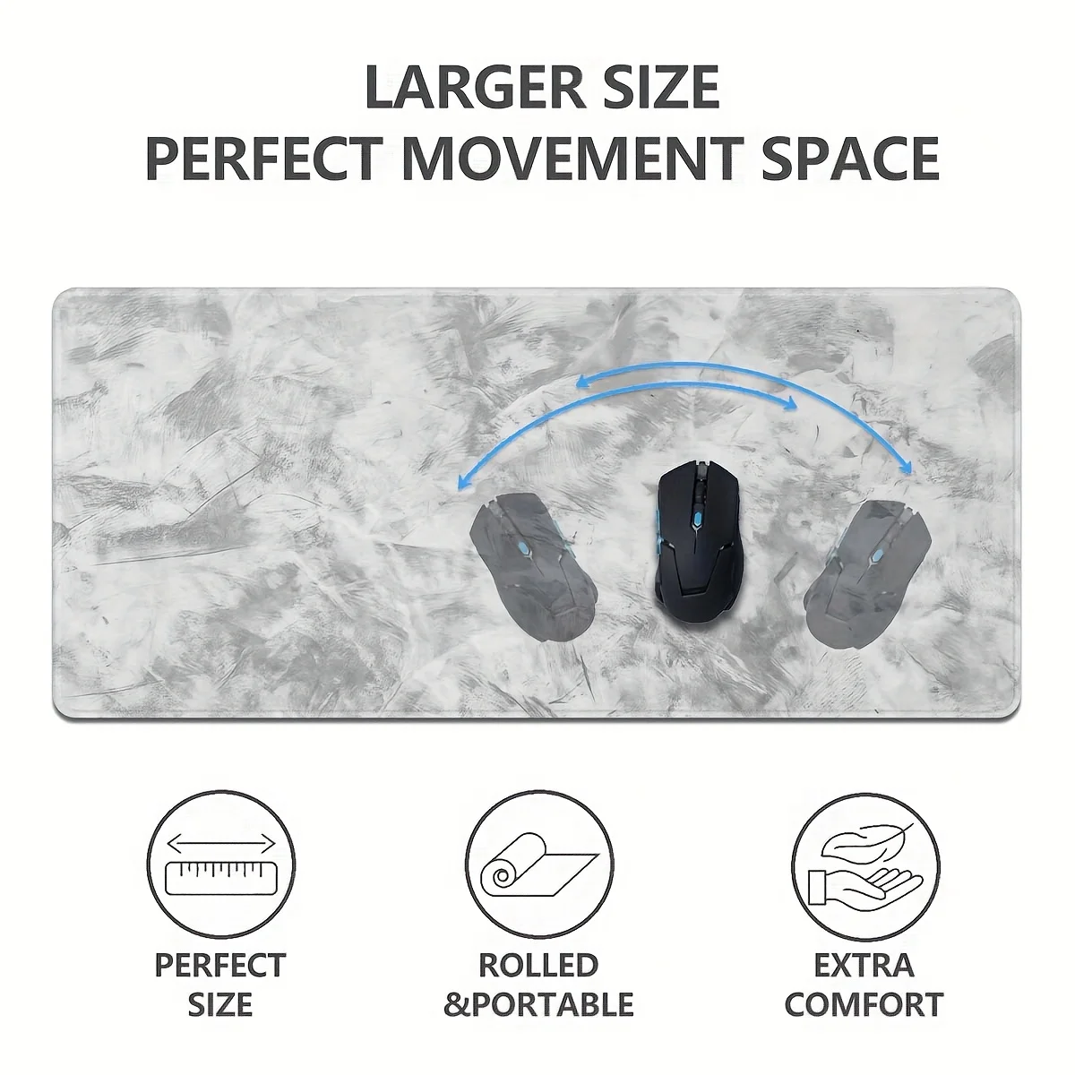 Elegant Grey Desk Mat: Non-Slip Surface for Gaming & Office, Large Minimalist Design