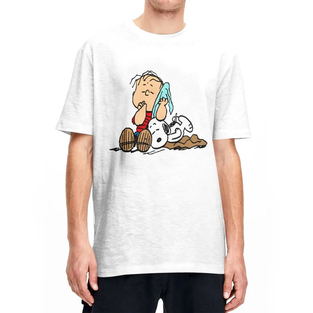 thumbnail image 1 of Camiseta de verano de Peanuts, Charlie Brown y Snoopy, camisetas de dibujos animados, ropa de calle, camisetas de algodón para hombre, camisetas de manga corta con estampado, 1 of 5