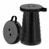 Black Rotating Telescopic Chair 360° Swivel Folding Stool Portable Gardening Chair Heavy Duty Adjustable Height Retractable Tripod Stool