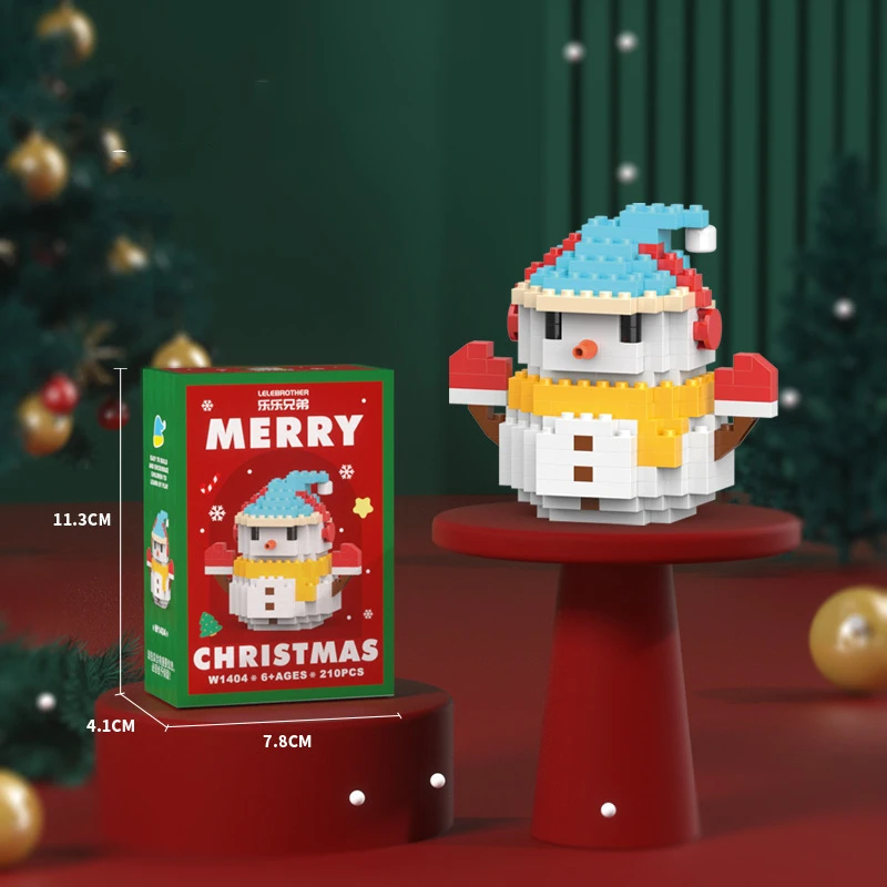 2pcs Santa Claus Figure Micro Building Block DIY Reindeer Puzzle ...