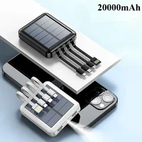 Mini Solar Power Bank 20000 MAh Large Capacity Portable Charger Fast Charging External Battery for iPhone Xiaomi Samsung 1