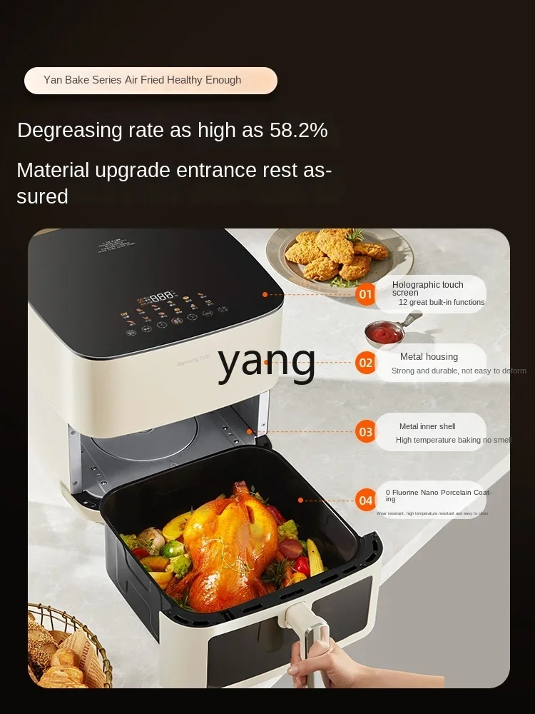 L'm'm New Homehold 8L Large Capacity Visual Flip-Free Surface All Metal Deep Frying Pan