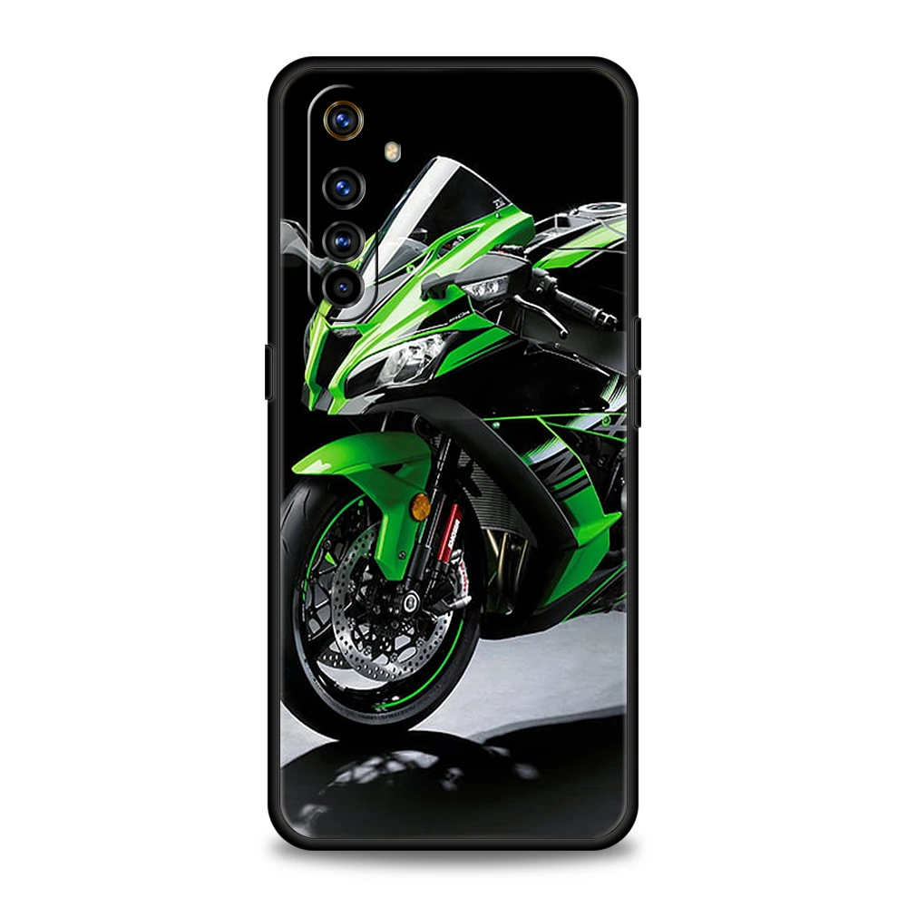 Sleek Black Motorcycle Sports Car Soft TPU Phone Cover