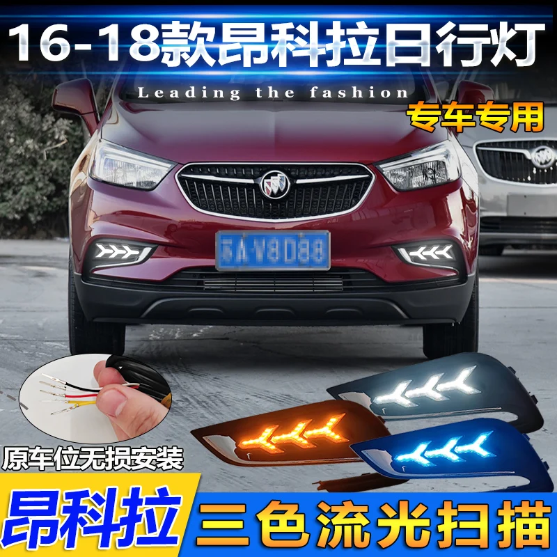 

car bumper Opel mokka headlight for Buick Encore daytime light 2016~2018y DRL car accessories LED headlamp for Encore fog light