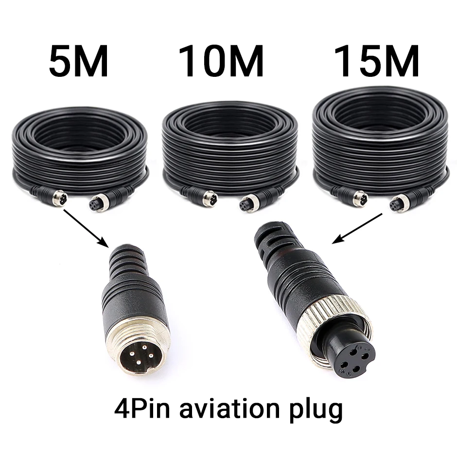 MCCD 170 °   광각 AHD 1080P 360 °   4핀 항공 헤드 15M 케이블 어댑터 플러그가 포함된 조정 가능한 역방향 백업 후면 보기 카메라