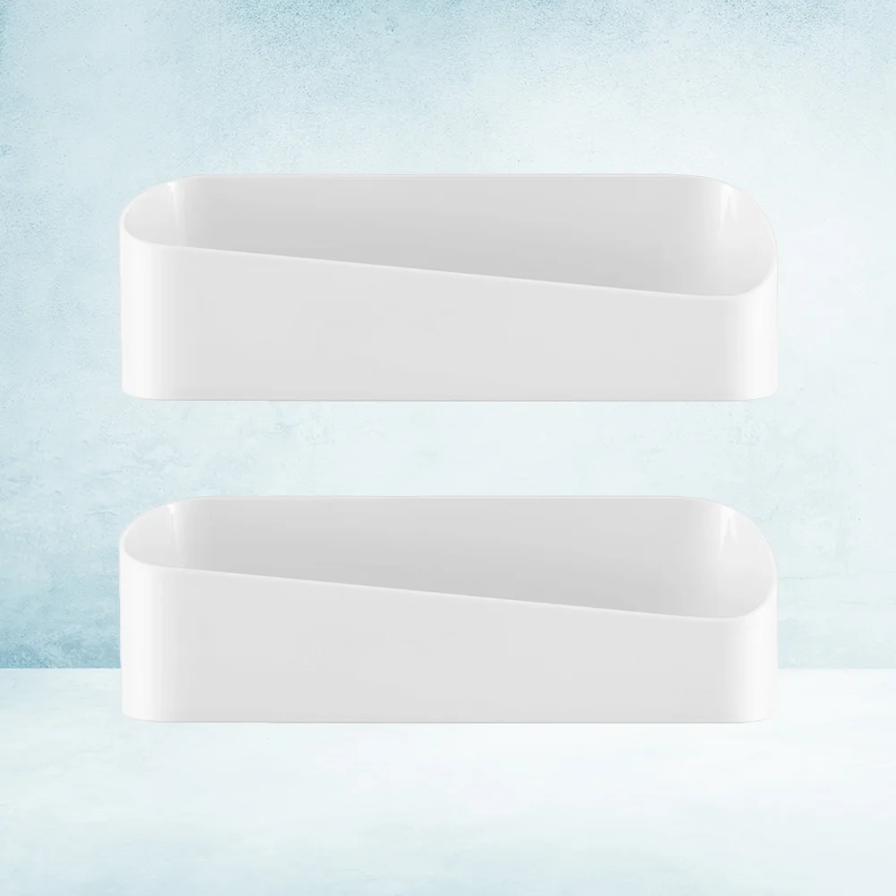 

2Pcs Free Perforation Wall Receives Frame Geometrical Modelling Organizer for Toilet Bathroom (White)