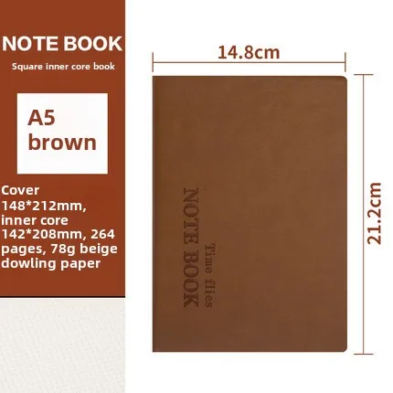 Premium Leather Grid Journal - Elegant Notebook for Accounting, Planning, and Note-Taking
