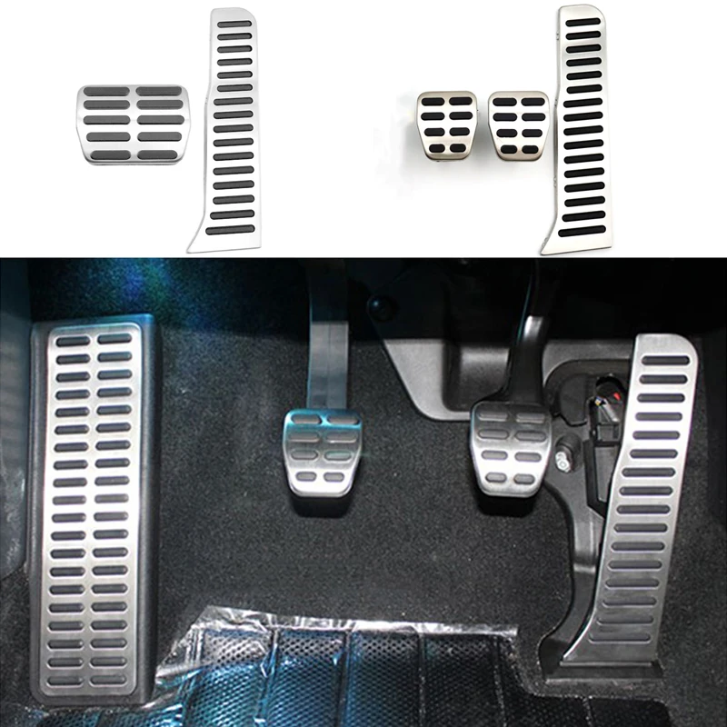 Car Foot Pedals Rubber Anti-skid Pedal Cover Stainless Steel Pedal for Audi A3 8P 2003~2013 2004 2005 2006 2007 2008 2009 AT MT