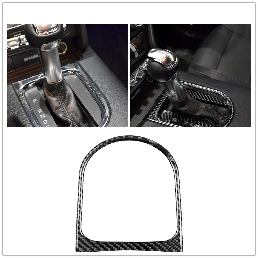 

LHD Автомобильная консоль коробка переключения передач Панель крышка отделка стикер переключатель передач рамка полоса ободок для Ford Mustang 2015-2023