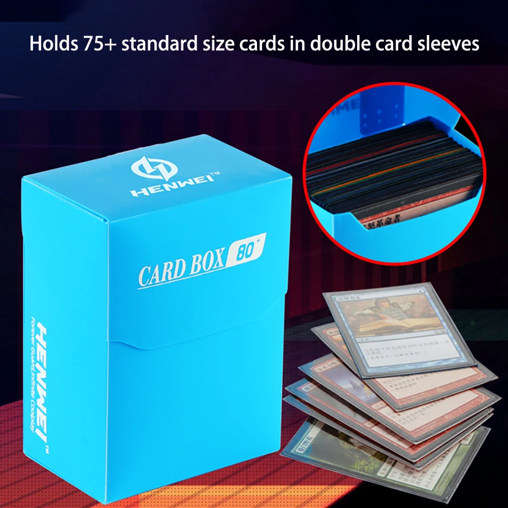 Premium 80+ Card Deck Box - Durable PP Material, Portable & Colorful TCG Storage Case