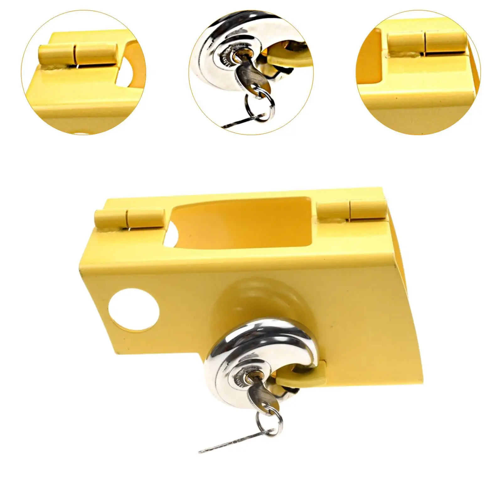 Hitch Lock for Trailer Bright Yellow Padlock Practical Wear Resistant Premium Trailer Hitch Lock for Trucks Boats trailer coupling lock
