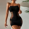 Sexy Sleeveless Bodycon Mini Dress Women Spaghetti Strap Party Nightclub Slim Evening Dresses Ladies Plus Size Hollow Clubwear 1