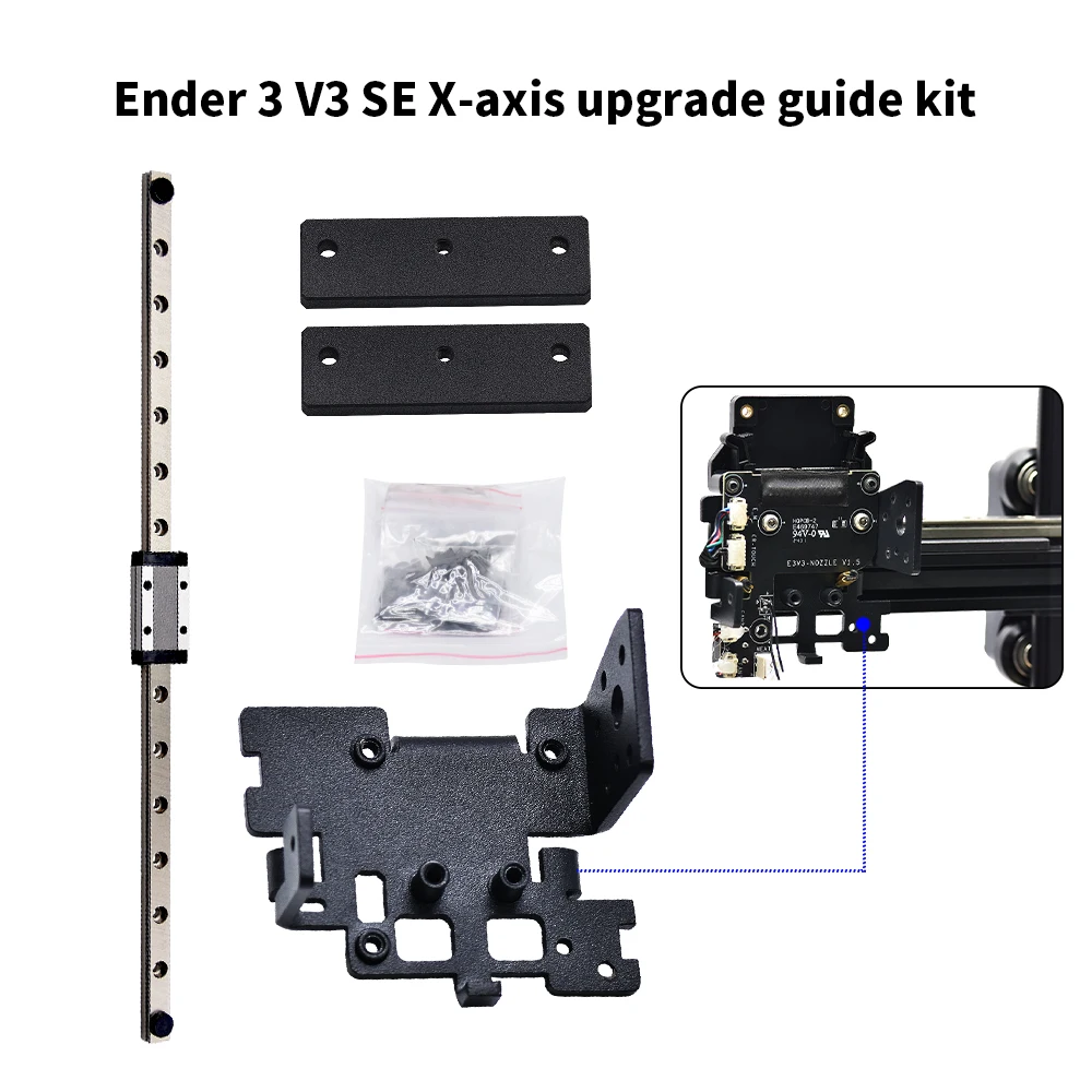 엔더 3 V3 SE X 축 선형 레일 업그레이드 키트, MGN9H 300mm 선형 레일 CNC 백플레이트, 엔더 3 v3SE3d 프린터용 X 축 업그레이드 키트