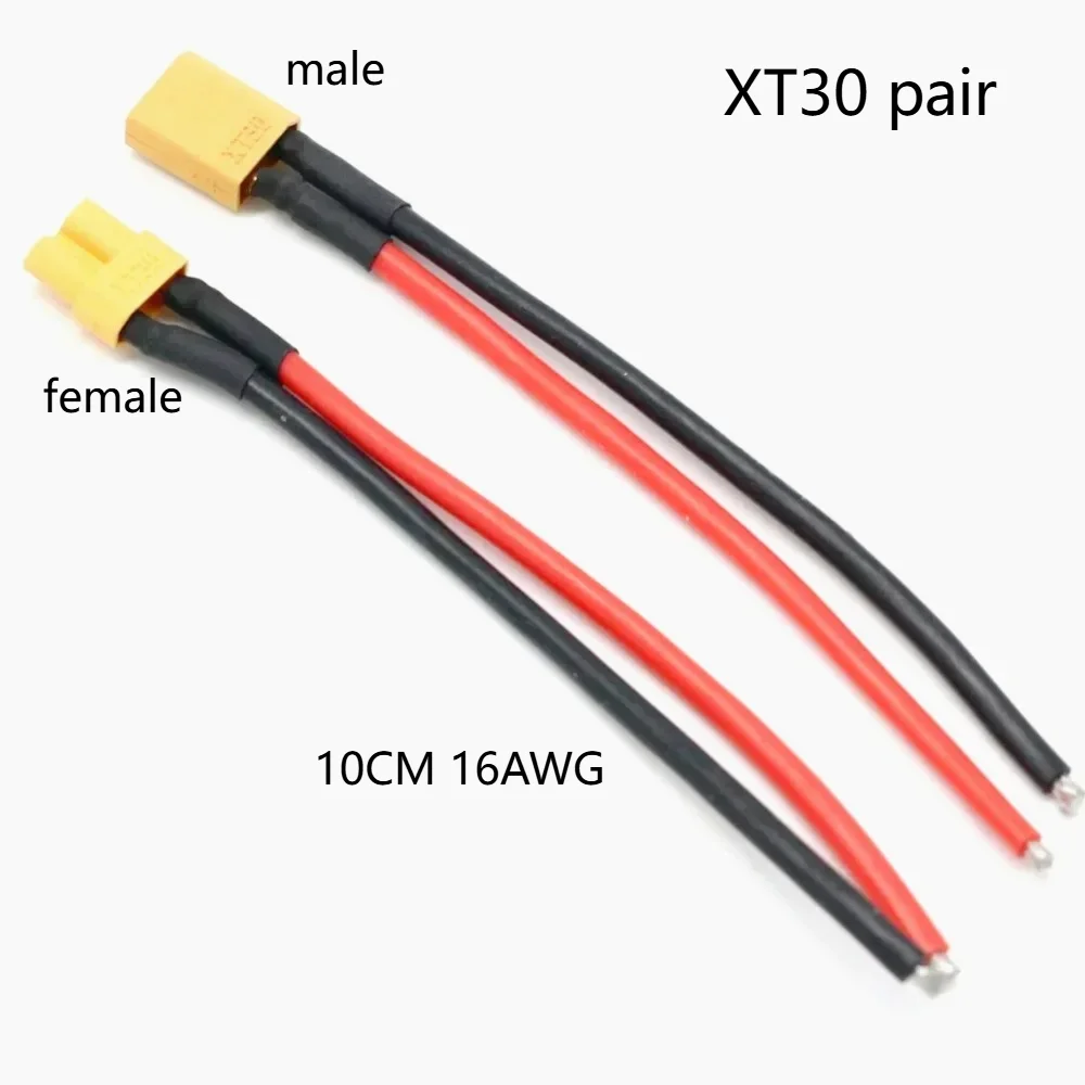 Lot de 2 connecteurs T Plug pour batterie de drone FPV, design compact et contacts dorés.