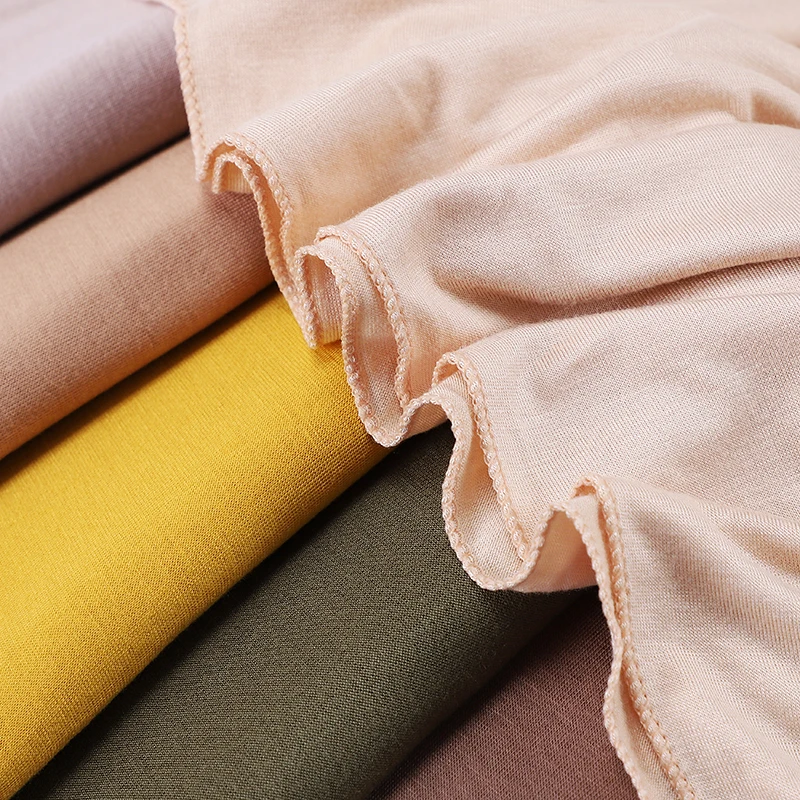 Kiran Fashion Premium Jersey Sciarpa Scialle Wrap Hijab Elastico Lycra Big Long Maxi Plain Beige 90