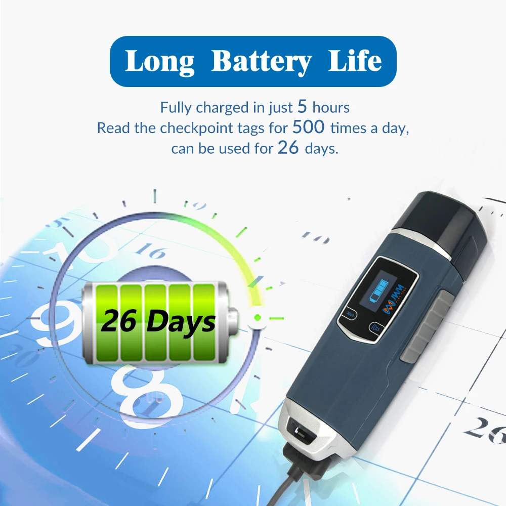 JWM Long Range Guard Tour Patrol System Downloader RFID Flashlight Security Guard Equipment Free Cloud Software