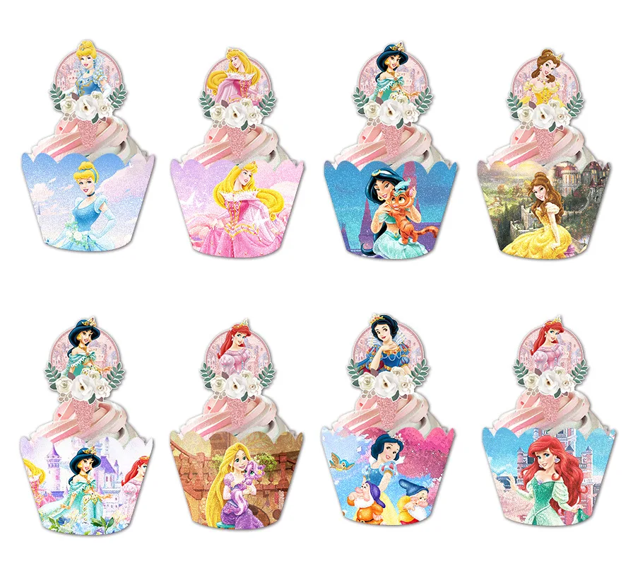 

Princess Party Decorations Birthday Supplies Including Cake Topper Paper Cup Plate Napkin Balloon Banner Tablecloth for Girls