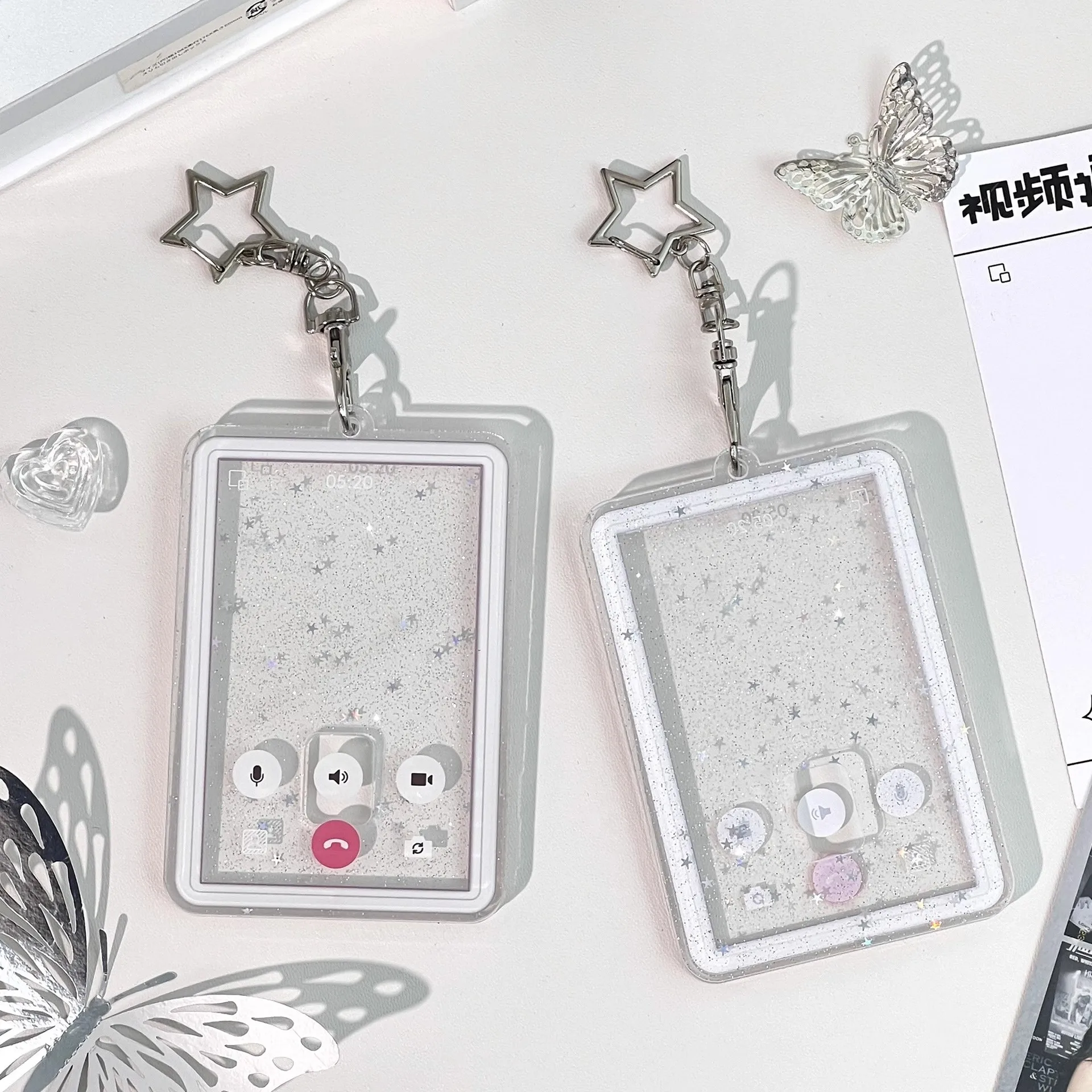 Video call 3 inch ID photo small card storage card cover bag pendant decoration students card holder,credit card holder,photo card holder,card protector,idol card protector,desk card holder,card display stand,memory card protector,photo card binder,acrylic sign holder