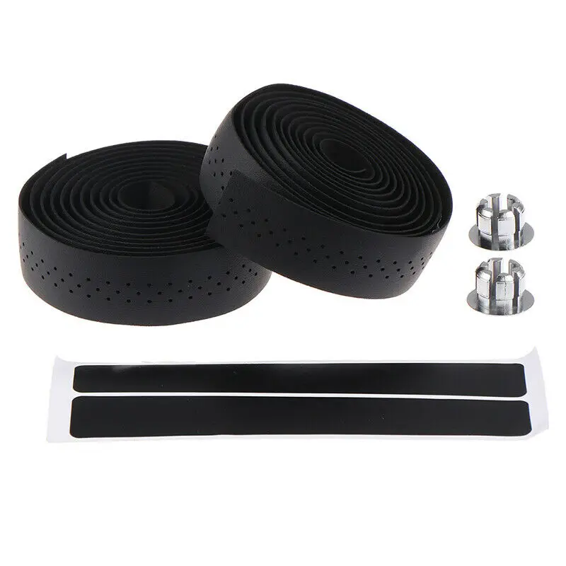 2 Roll Soft Bicycle Handlebar Tape EVA PU Leather Bar Tape Perforated Belt Breathable MTB Fixed Gear Belt Cycling Accessories