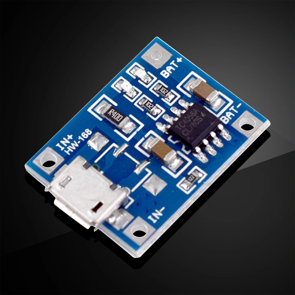 배터리 충전 보드 마이크로 USB 휴대용 배터리 충전기 패널 1A DC4.5-5.5V, 리튬 배터리용 표시등 포함