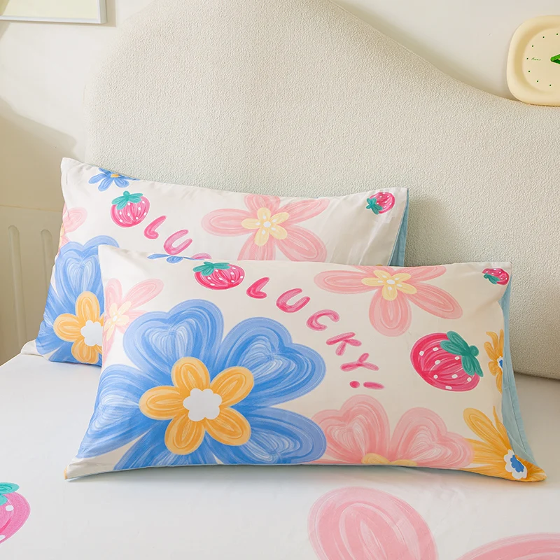 QianTingNew Product 1pcs 100%Cotton Printed Fitted Sheet Mattress Cover Four Corners With Elastic Band Bed Sheet(no pillowcases) 3