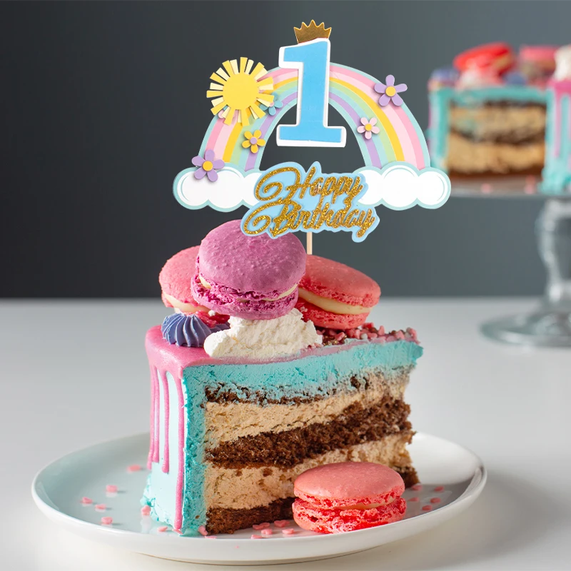 Bymivofun Decorazione per Torta di Battesimo, Topper di Compleanno per Bambina