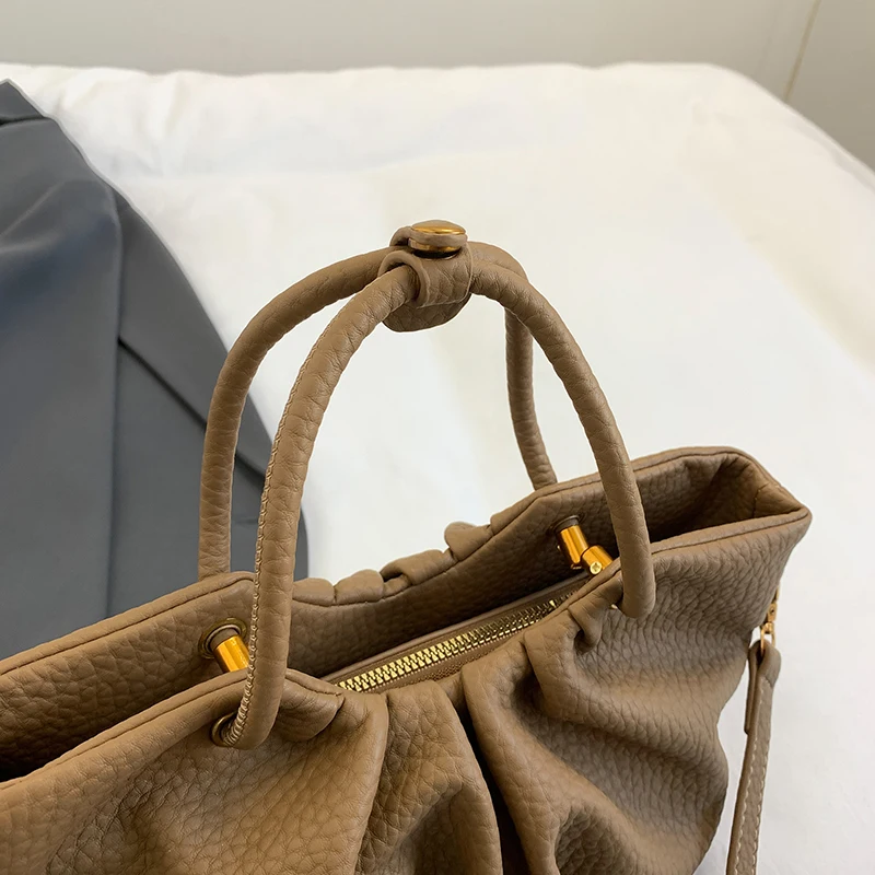 Bolso mujer Hohe Qualität Lichee Muster Pu Leder Schulter Umhängetasche Für Frauen Designer Eimer Handtasche Tote Pendler Tasche – Detail 14