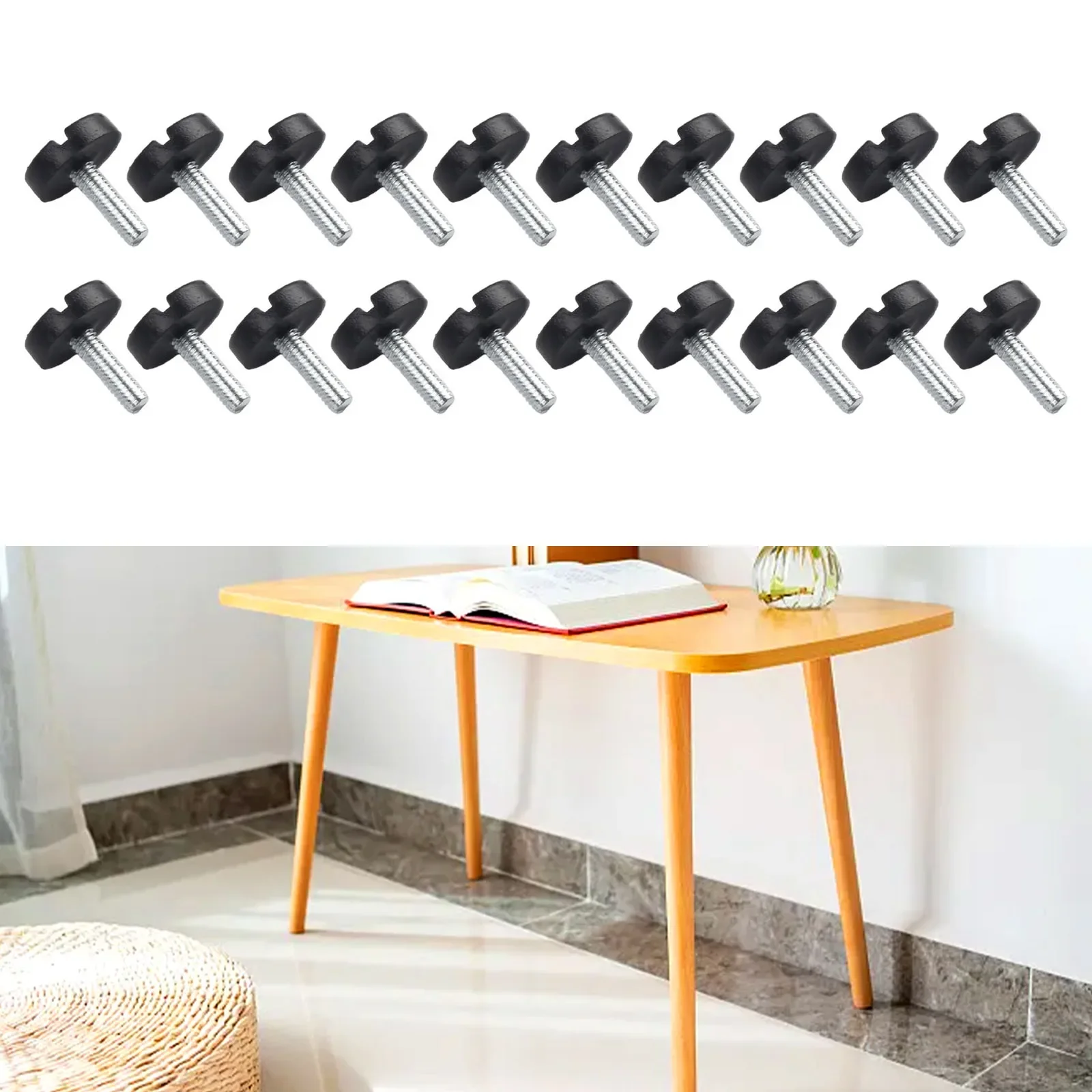 

20PCS Leveling Foot Screw On Type Furniture Table Chair Glide Leveling Foot Adjuster M6 Furniture Cup Accessories Home Screw