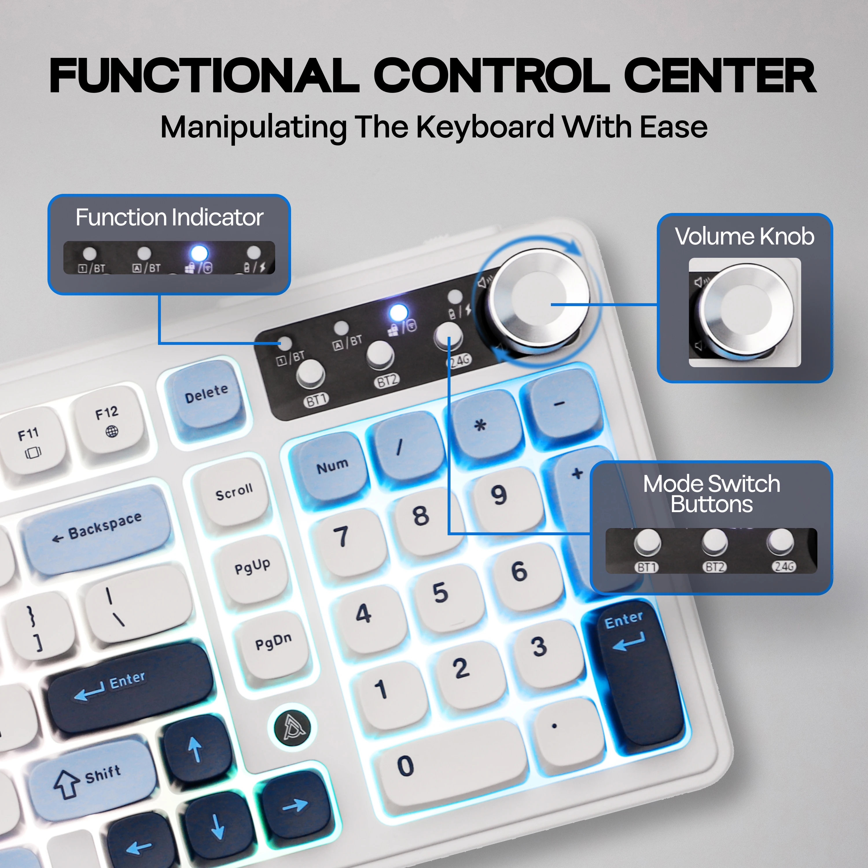 AJAZZ AF98 PLUS 97 Compact Layout Wired/BT5.0/2.4GHz Wireless