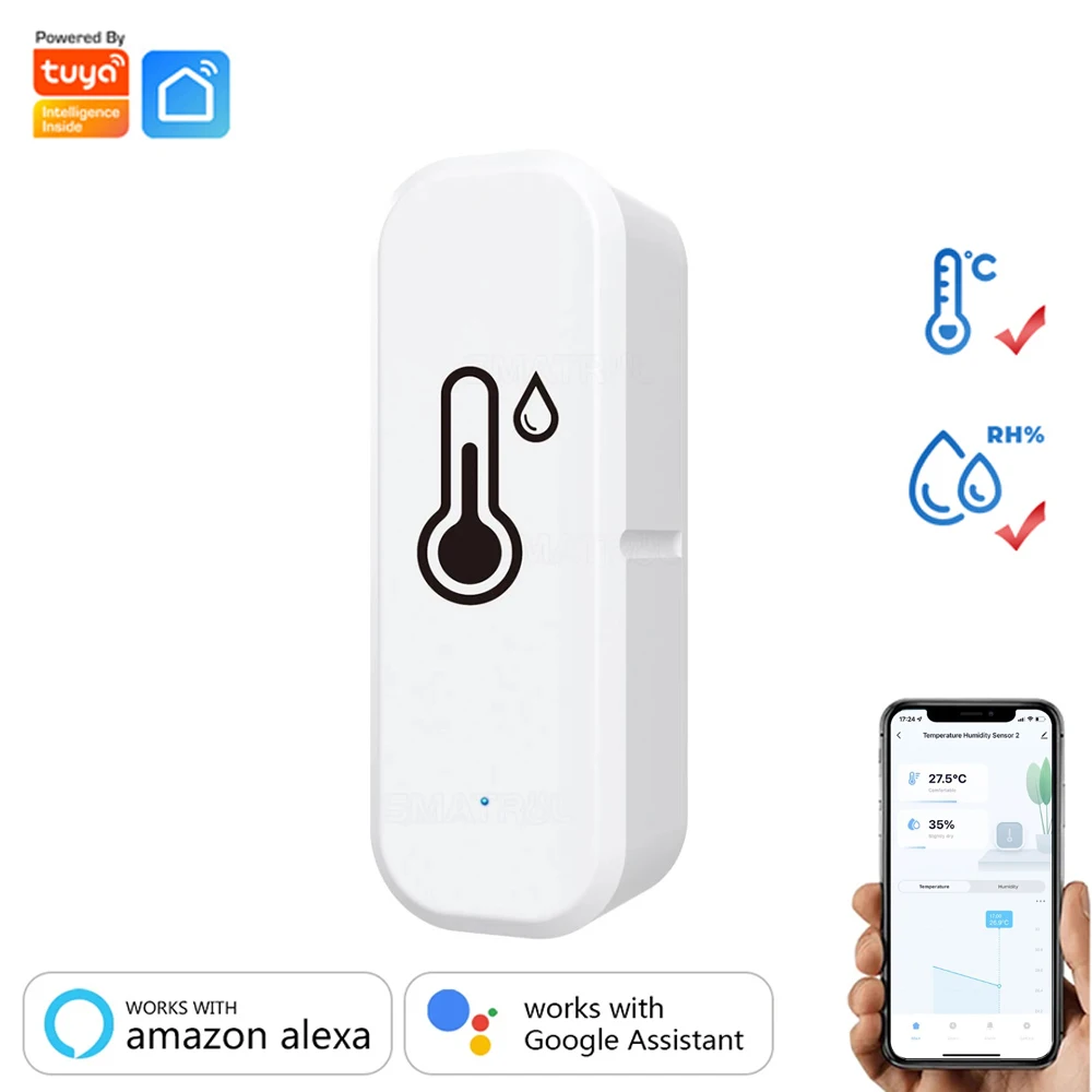 Tuya Smart WiFi ZigBee Temperature and Humidity Sensor Battery Powered ...