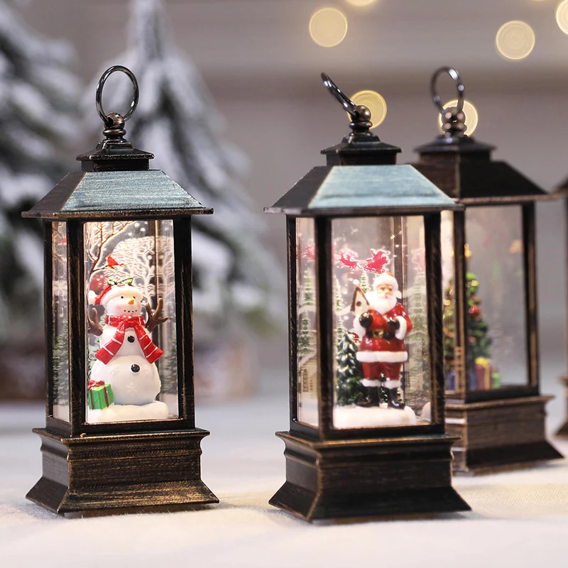 

Christmas Desktop Decoration Elderly Snowman Small Gifts Present for Girlfriend Decoration Oil Lamp Scene Layout