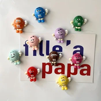 10Pcs Cartoon Cute M Bean Food Refrigerator Chocolate Magnet Photo Message Fixed Food Magnet 1
