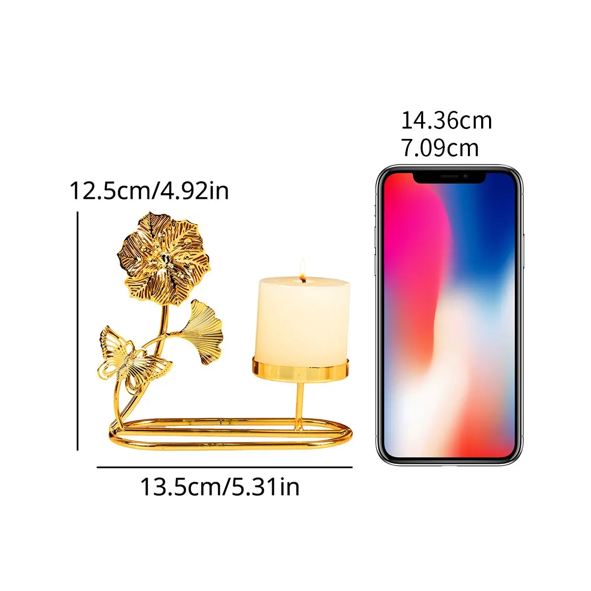 Nordic Gold Ginkgo Leaf Romantic Candle Dinner Table Decoration Candlestick Decorations Home Decoration Electroplating 1pc candle holders