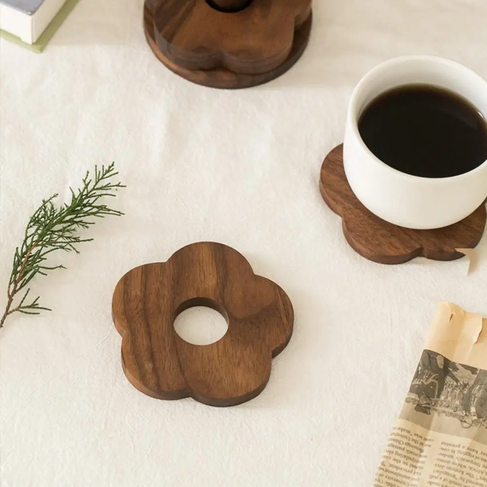 

Cup Mat Lotus Root Wooden Coasters Decorative Insulation Pads for Home Office Coffee Table Flowers Cookies Drinks Design