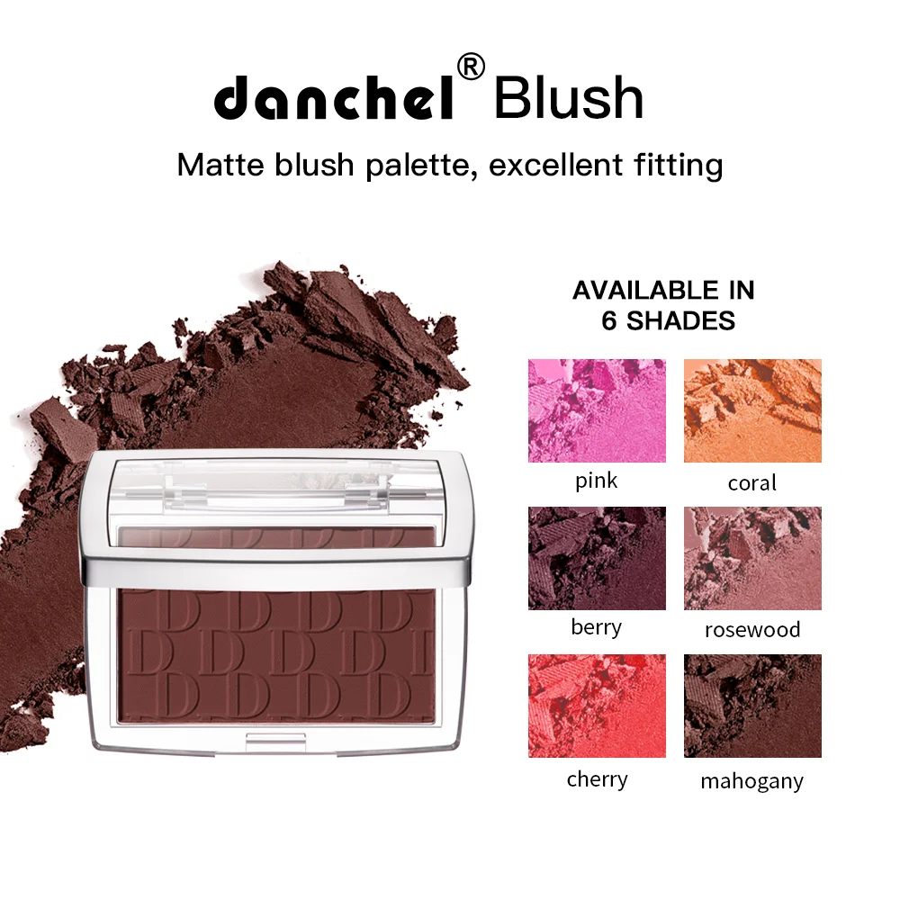 Matte Embossed Blush Rosy Blusher Facial Blush Powder High Pigmented Pink Coral Rouged For Cheeks Smooth Cosmetics 6 Colors
