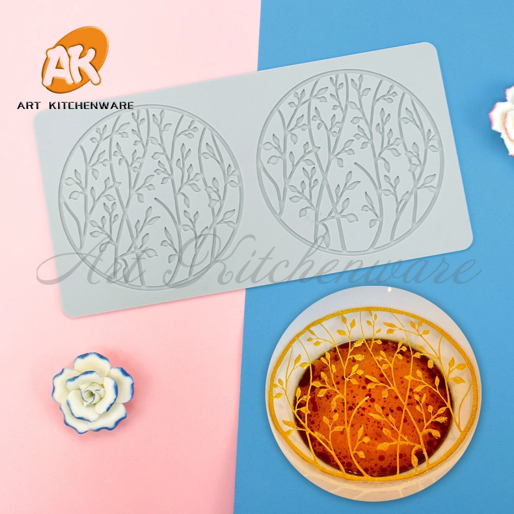 Flower Wreath Silicone Cake Lace Mold Cake Decorating Tool Border Decoration Lace Mold kitchen Baking Tool Bakeware