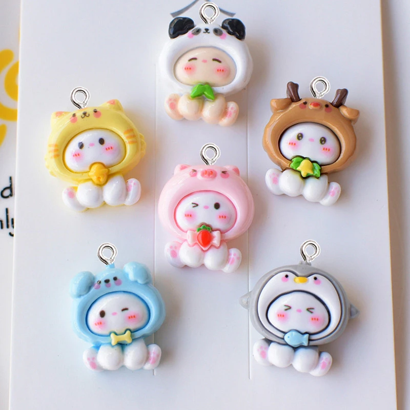 

10Pcs Catoon Glossy Animal Resin Charms Kawaii Pendant Jewelry Earrings DIY Decorate Cute Keychain Phone Cases Craft Accessories