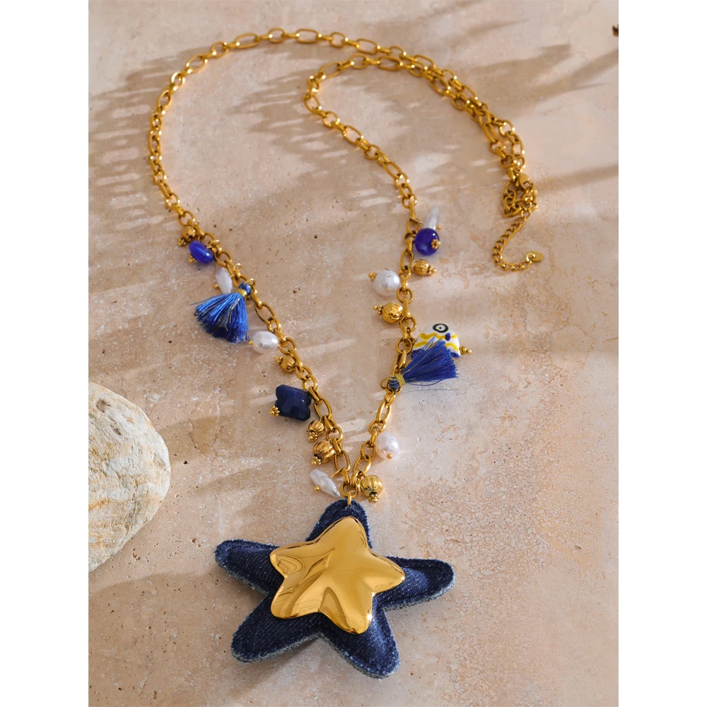 Yhpup Necklace for Women 18K Golden Plated Stainless Steel