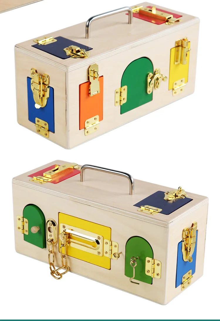 MontessoriMaterialsPracticalLifeToyLockBoxOpentheLockKey