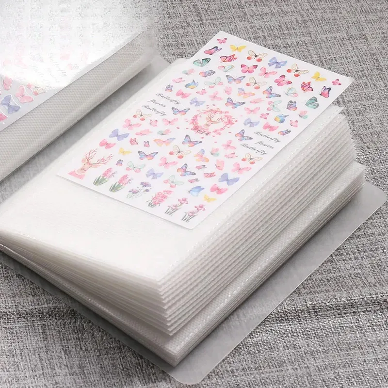 Nail Sticker Collection Display Book with Large Capacity and Blank Page Design